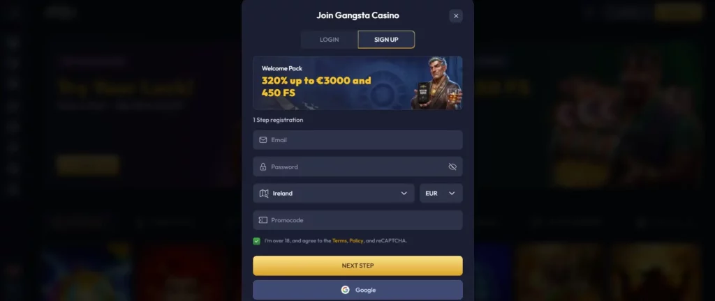 Gangsta Casino Registratie